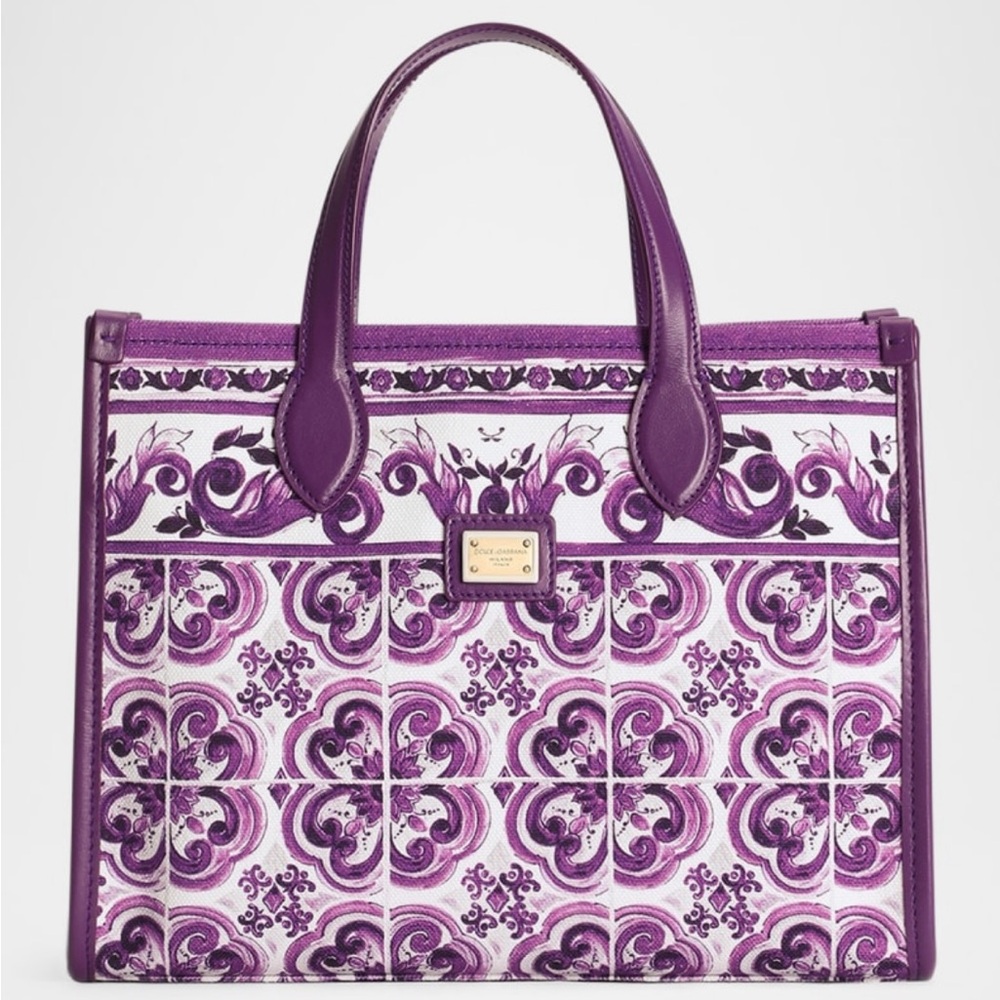 Dolce & Gabbana Canvas Majolica-Print Tote Bag